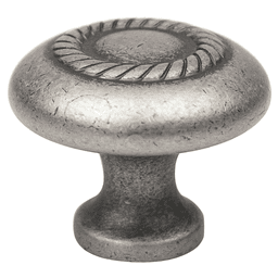 1-1/4" Rope Knob, Weathered Nickel, 1" Projection