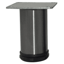 2" Diameter x 4" High Como Furniture Leg, Brushed Steel