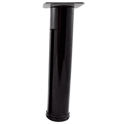 2" Diameter x 10" High Como Furniture Leg, Glossy Black