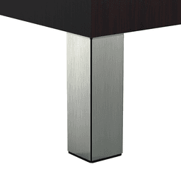 2" Wide x 4" High Square Furniture Leg, Brushed Steel 4/Set