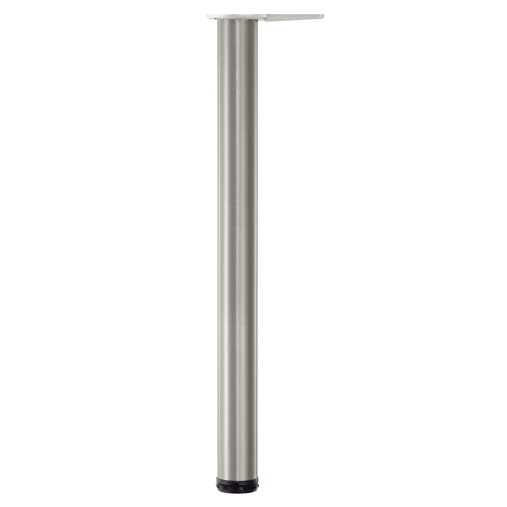 2-3/8" Diameter x 27-3/4" High Hamburg Single Table Leg, Brushed Steel