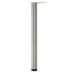 2-3/8" Diameter x 27-3/4" High Hamburg Single Table Leg, Brushed Steel