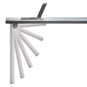 2" Diameter x 27-3/4" High Click Foldable Table Leg Set, Alumina