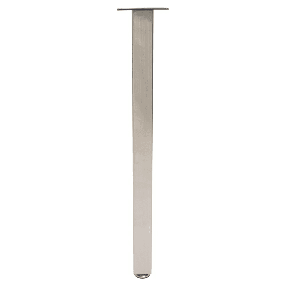 2" Wide x 34-1/2" High Square Rockwell Single Table Leg, Brushed Steel