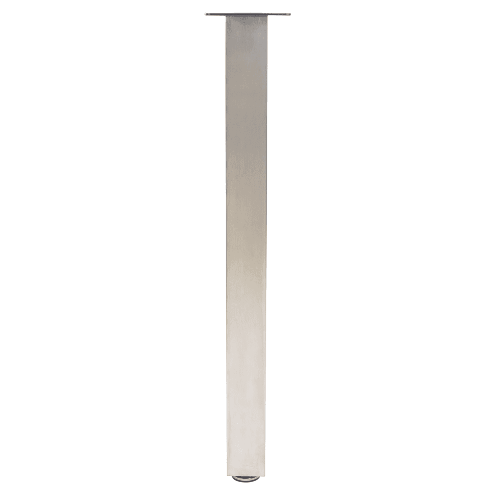 2-3/8" Wide x 28" High Square Rockwell Table Leg Set, Stainless Steel, 4/Set