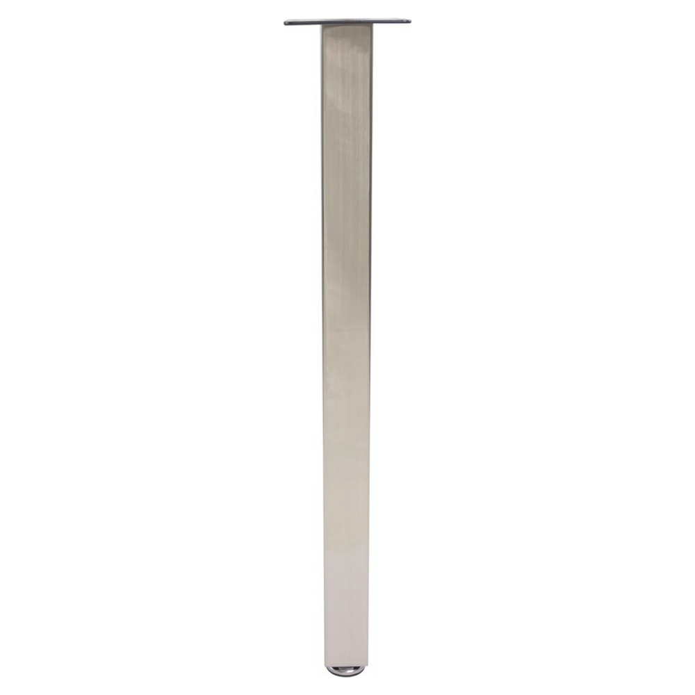 3" Wide x 34-1/2" High Square Rockwell Table Leg Set, Brushed Steel, 4/Set, 4/Set