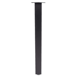 3" Wide x 34-1/2" High Square Rockwell Single Table Leg, Black Matte