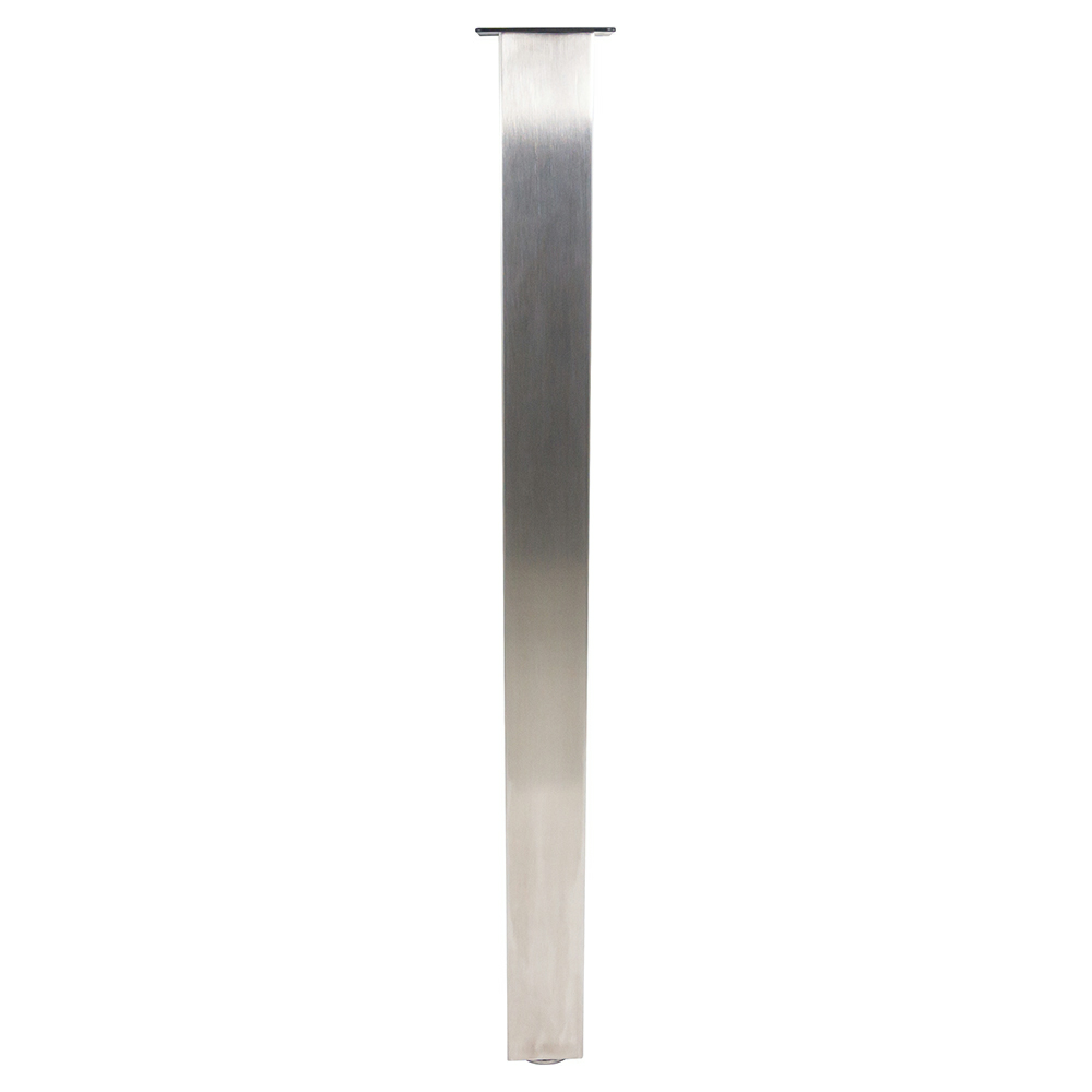3-1/8" Wide x 34-1/2" High Square Rockwell Single Table Leg, Stainless Steel