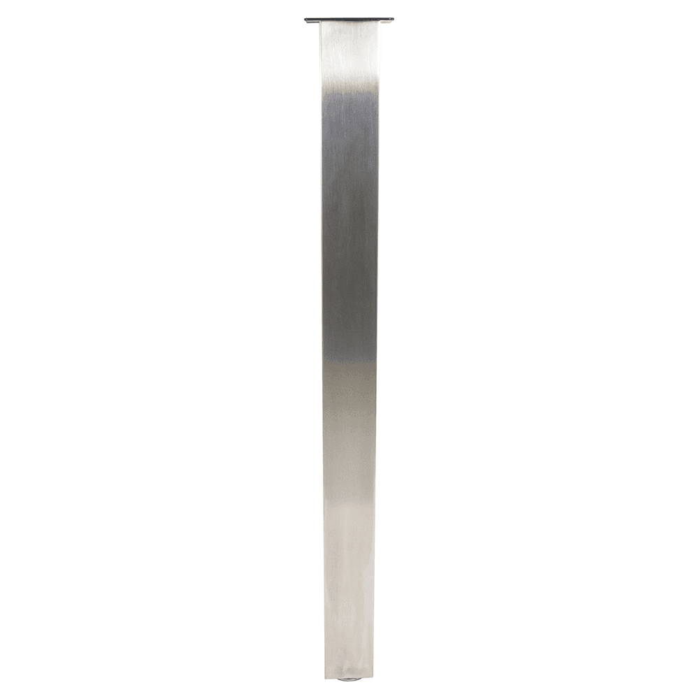 3-1/8" Wide x 34-1/2" High Square Rockwell Single Table Leg, Stainless Steel