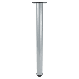 2-3/8" Diameter x 40-3/4" High Rockwell Single Table Leg, Aluminum Silver