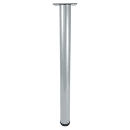 2-3/8" Diameter x 28" High Rockwell Single Table Leg, Aluminum Silver