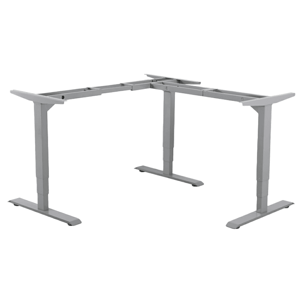 56.3" - 87.8" Wide x 30" Deep L-Shape Electric Desk Frame, Gray