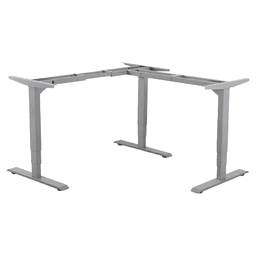 56.3" - 87.8" Wide x 30" Deep L-Shape Electric Desk Frame, Gray