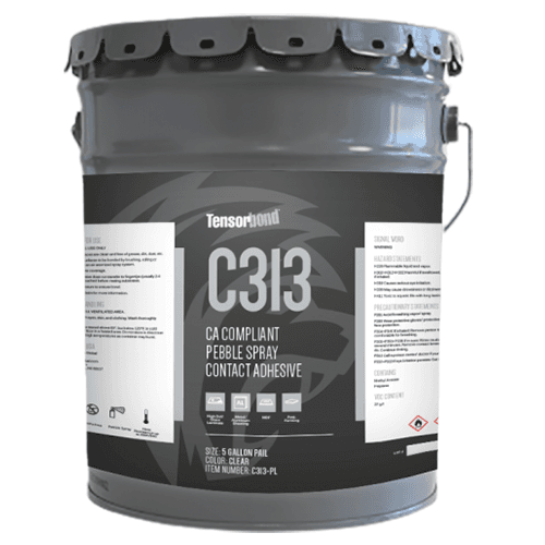 Tensorbond C313 CA Compliant Pebble Spray Contact Adhesive, Clear, 5 Gallon Pail