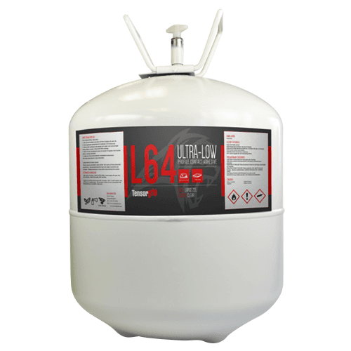 Tensorgrip L64 Ultra Low Profile Contact Adhesive, Clear, 22 Liter Canister