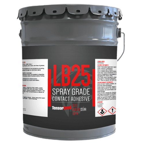 Tensorbond LB25 High Temperature Flammable Spray Contact Adhesive, Red, 5 Gallon Pail