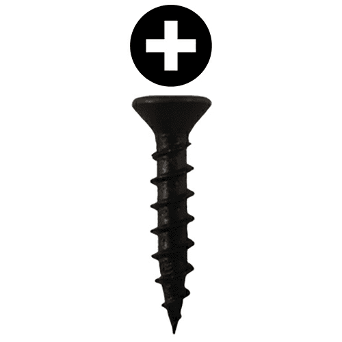 #6 x 5/8" Flat Head Drawer Slide Screws, Phillips Drive Coarse Thread and Sharp Point, Black, Box of 25 Thousand by Quickscrews