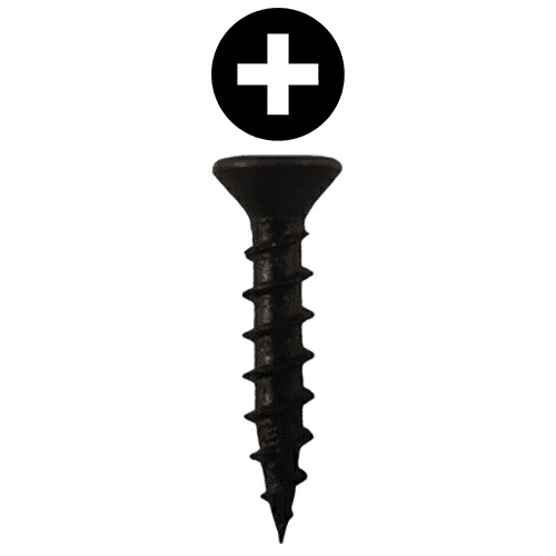 #6 x 3/4" Flat Head Drawer Slide Screws, Phillips Drive Coarse Thread and Sharp Point, Black, Box of 20 Thousand by Quickscrews
