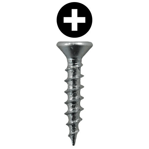 #6 x 1" Flat Head Drawer Slide Screws, Phillips Drive Coarse Thread and Sharp Point, Zinc, Box of 13 Thousand by Quickscrews