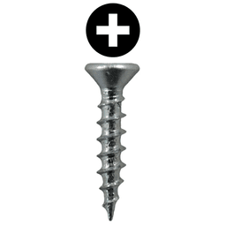#8 x 1" Flat Head Assembly Screws, Phillips Drive Coarse Thread and Sharp Point, Zinc, Box of 10 Thousand by Quickscrews