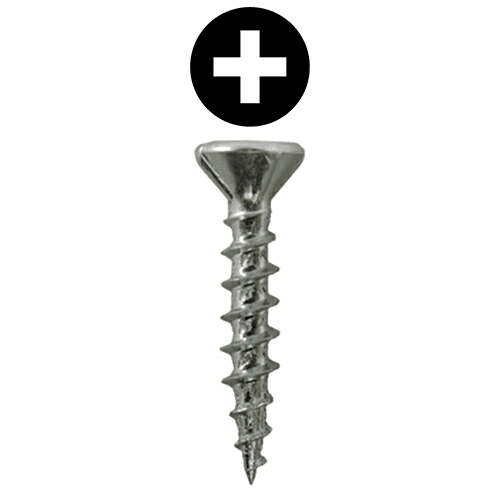 #8 x 1" Flat Head Assembly Screws, Phillips Drive Coarse Thread with Nibs and Sharp Point, Zinc, Box of 11 Thousand by Quickscrews