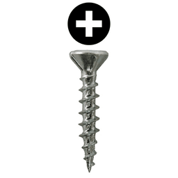 #8 x 1" Flat Head Assembly Screws, Phillips Drive Coarse Thread with Nibs and Sharp Point, Zinc, Box of 11 Thousand by Quickscrews