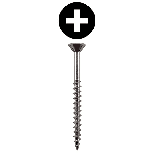 #8 x 1-1/2" Flat Head Assembly Screws, Phillips Drive Coarse Thread with Nibs and Sharp Point, Zinc, Box of 7 Thousand by Quickscrews
