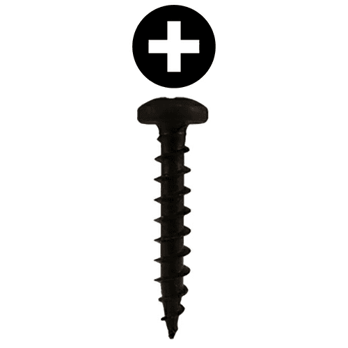 #6 x 5/8" Pan Head Hinge Edge Screws, Phillips Drive Coarse Thread and Sharp Point, Black, Box of 25 Thousand by Quickscrews