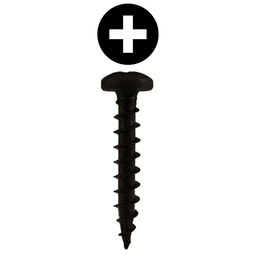 #6 x 5/8" Pan Head Hinge Edge Screws, Phillips Drive Coarse Thread and Sharp Point, Black, Box of 25 Thousand by Quickscrews