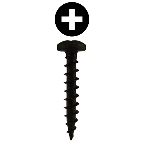 #10 x 3/4" Pan Head Hinge Edge Screws, Phillips Drive Coarse Thread and Sharp Point, Black, Box of 9 Thousand by Quickscrews