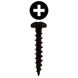 #10 x 3/4" Pan Head Hinge Edge Screws, Phillips Drive Coarse Thread and Sharp Point, Black, Box of 9 Thousand by Quickscrews