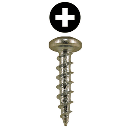 #6 x 1/2" Pan Head Hinge Edge Screws, Phillips Drive Coarse Thread and Sharp Point, Zinc, Box of 30 Thousand by Quickscrews