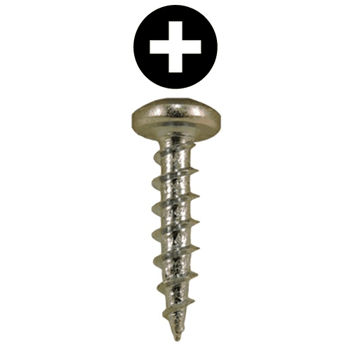 #6 x 5/8" Pan Head Hinge Edge Screws, Phillips Drive Coarse Thread and Sharp Point, Zinc, Box of 25 Thousand by Quickscrews