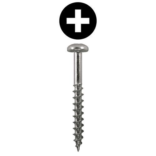 #8 x 1" Pan Head Hinge Edge Screws, Phillips Drive Coarse Thread and Sharp Point, Zinc, Box of 9 Thousand by Quickscrews