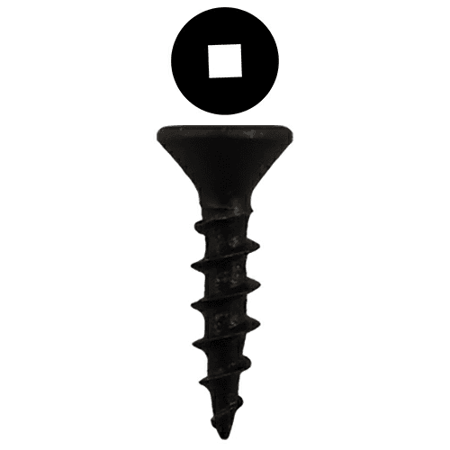 #8 x 3/4" Flat Head Hinge Edge Screws, Square Drive Coarse Thread and Sharp Point, Black, Box of 12 Thousand by Quickscrews