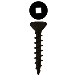 #8 x 1" Flat Head Assembly Screws, Square Drive Coarse Thread and Sharp Point, Black, Box of 10 Thousand by Quickscrews