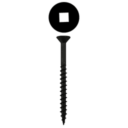 #8 x 1-1/4" Flat Head Assembly Screws, Square Drive Coarse Thread and Sharp Point, Black, Box of 9 Thousand by Quickscrews