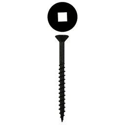 #8 x 1-3/4" Flat Head Assembly Screws, Square Drive Coarse Thread and Sharp Point, Black, Box of 5 Thousand by Quickscrews