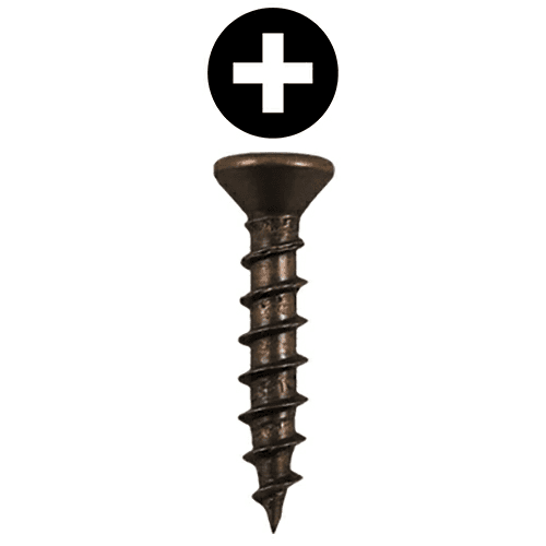 #5 x 1/2" Flat Head Hinge Edge Screws, Phillips Drive Twinfast Thread and Sharp Point, Antique Brass, Box of 30 Thousand by Quickscrews