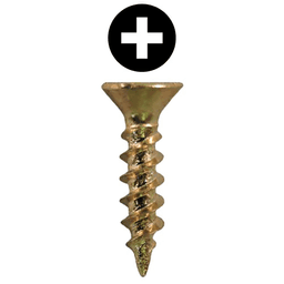 #5 x 1/2" Flat Head Hinge Edge Screws, Phillips Drive Twinfast Thread and Sharp Point, Bright Brass, Box of 30 Thousand by Quickscrews