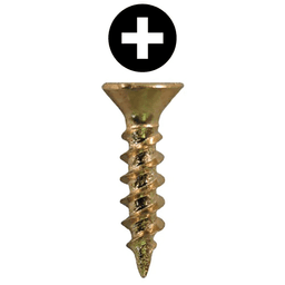 #6 x 5/8" Flat Head Hinge Edge Screws, Phillips Drive Twinfast Thread and Sharp Point, Bright Brass, Box of 20 Thousand by Quickscrews