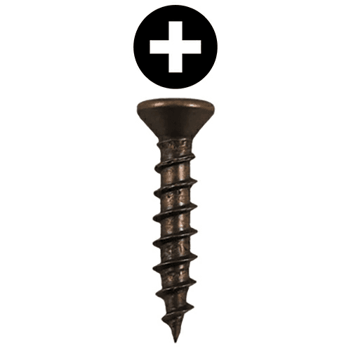 #5 x 1/2" Flat Head Drawer Slide Screws, Phillips Drive Coarse Thread and Sharp Point, Antique Brass, Box of 40 Thousand by Quickscrews