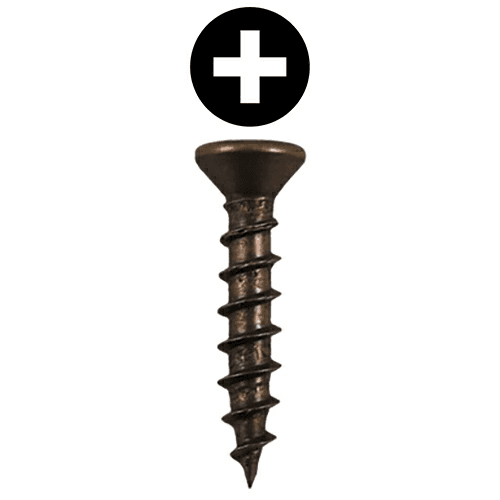 #6 x 3/4" Flat Head Drawer Slide Screws, Phillips Drive Coarse Thread and Sharp Point, Antique Brass, Box of 20 Thousand by Quickscrews