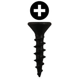 #8 x 3/4" Flat Head Drawer Slide Screws, Phillips Drive Coarse Thread and Sharp Point, Black, Box of Hundred by Quickscrews