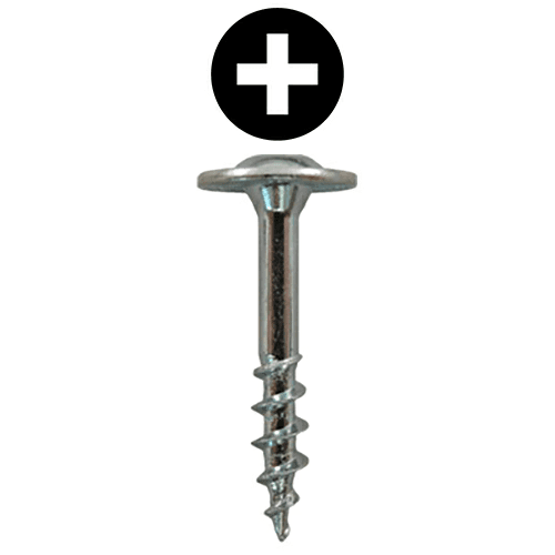 #8 x 1" Round Washer Head Drawer Front Adjusting Screws, Phillips Drive Coarse Thread and Sharp Point, Zinc, Box of 7 Thousand by Quickscrews