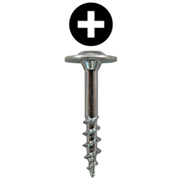 #8 x 1" Round Washer Head Drawer Front Adjusting Screws, Phillips Drive Coarse Thread and Sharp Point, Zinc, Box of 7 Thousand by Quickscrews