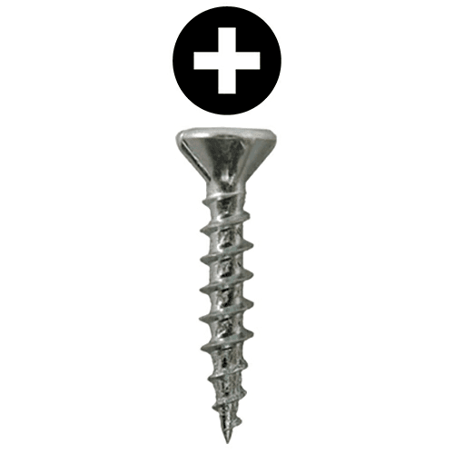 #8 x 1" Flat Head Assembly Screws, Phillips Drive Coarse Thread with Nibs and Sharp Point, Zinc, Box of 1 Thousand by Quickscrews
