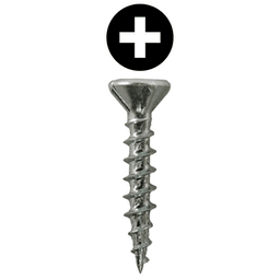 #8 x 1" Flat Head Assembly Screws, Phillips Drive Coarse Thread with Nibs and Sharp Point, Zinc, Box of 1 Thousand by Quickscrews