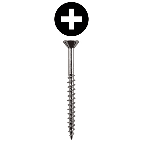 #9 x 2-1/2" Flat Head Assembly Screws, Phillips Drive Coarse Thread with Nibs and Sharp Point, Zinc, Box of 5 Hundred by Quickscrews
