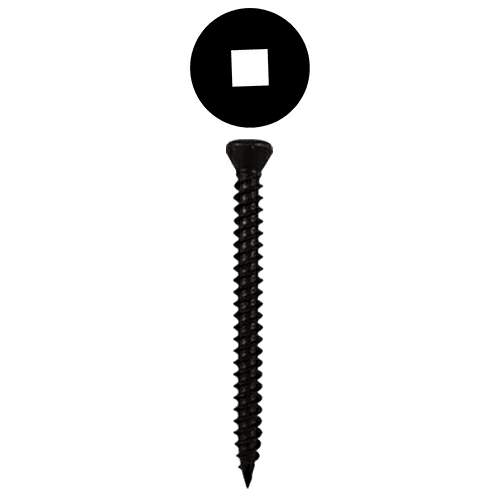 #6 x 1-5/8" Trim Head Drywall Screws, Square Drive Twinfast Thread and Twinfast Point, Black, Box of 5 Thousand by Quickscrews